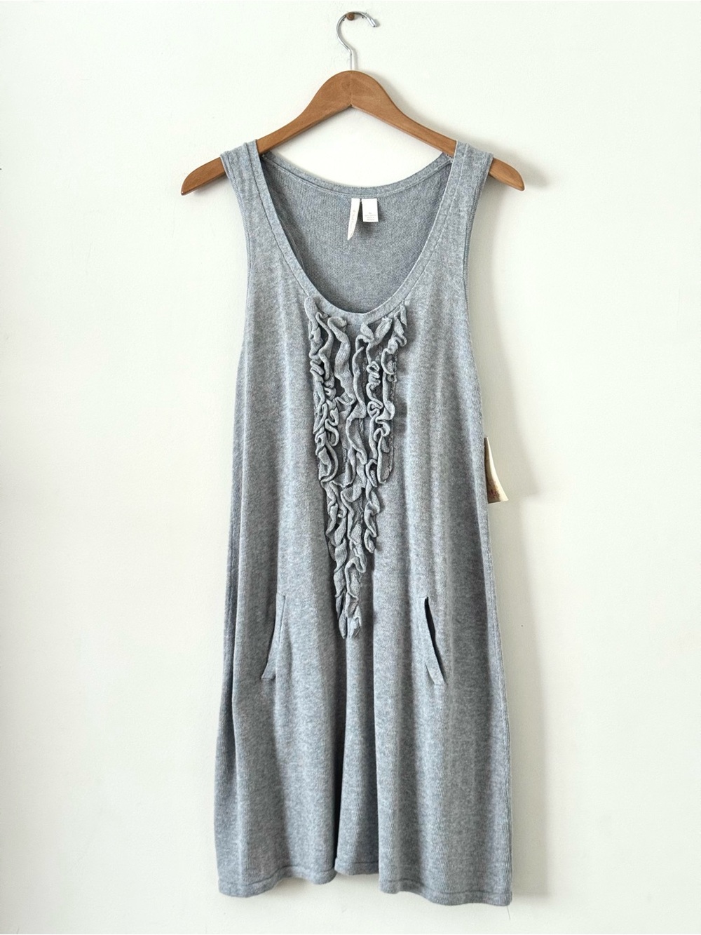NWT Red Camel Heather Grey Cottagecore Ruffle Front Dress – Size XL